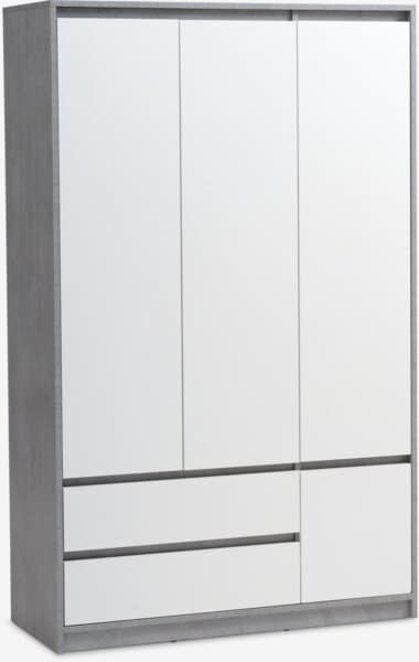 Skap BILLUND 119x193 hvit/betong