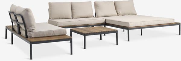 Modulloungesett HOU m/sjeselong 6 seter hardtre