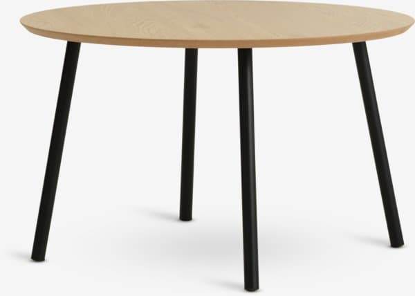 Sofabord NYBO Ø70 varm eikefarget/svart