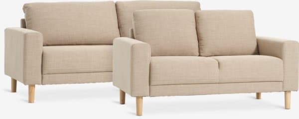 Sofagruppe EGENSE 3+2-seter sand stoff