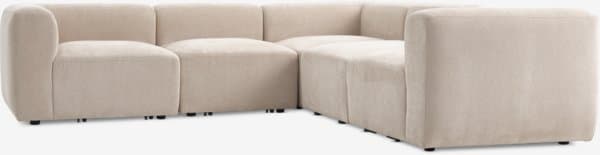 Modulsofa SKEJBY 5-seter hjørne beige stoff