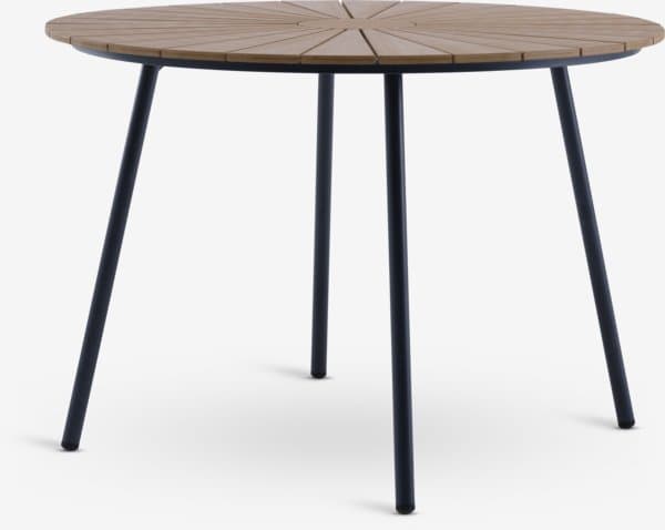 Hagebord RANGSTRUP Ø110 natur/svart