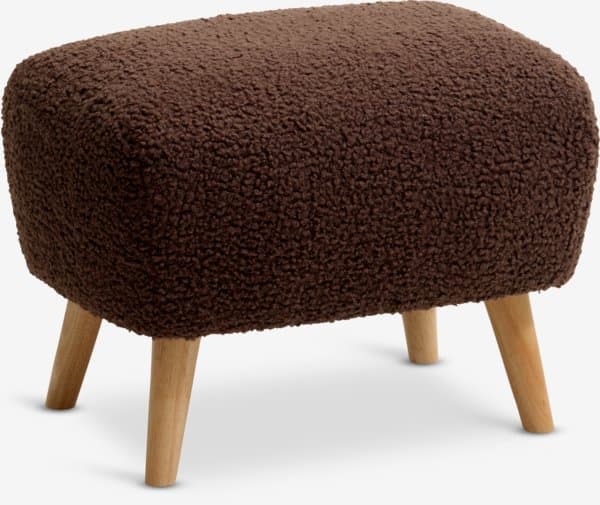 Puff VILDSUND 52x41 brun teddy/natur eikefarget