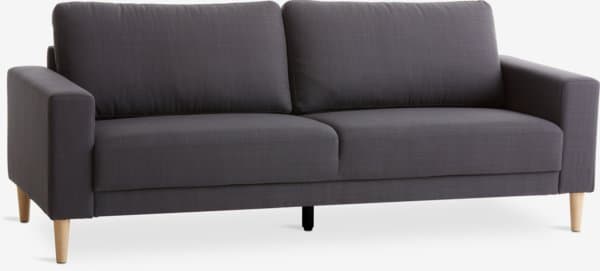 Sofa EGENSE 3-seter mørk grå stoff