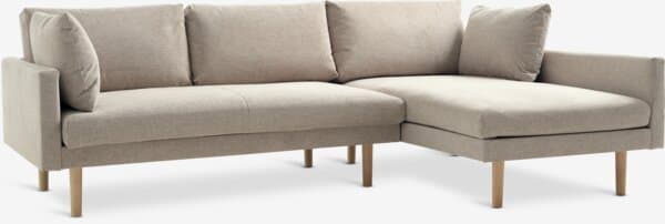 Sofa m/sjeselong HVIDBJERG sandfarget