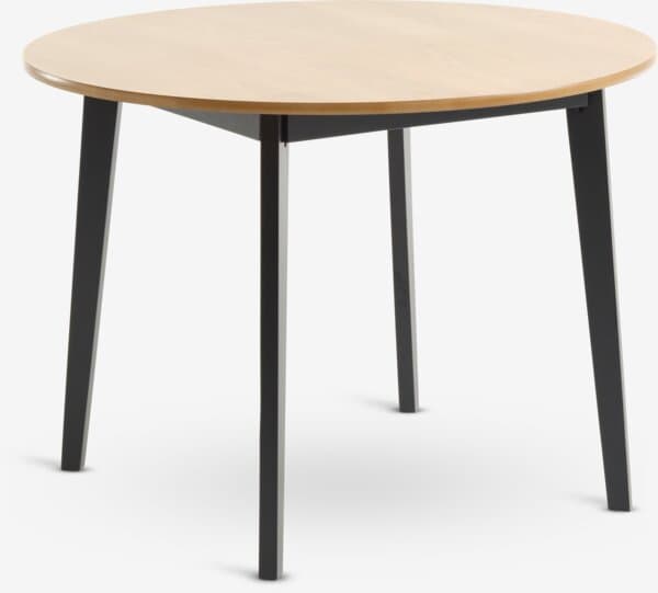 Spisebord JEGIND Ø105 natur eik/svart