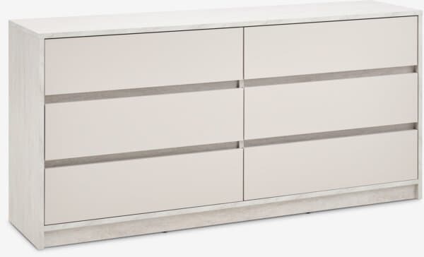 Kommode BILLUND 3+3 skuffer travertinfarget/beige