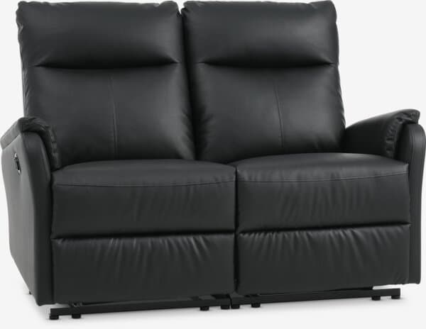 Sofa ABILDSKOV 2-seter elektrisk svart imitert skinn
