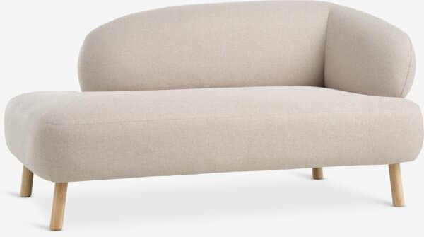Sofa STADIL åpen ende venstre oval beige stoff