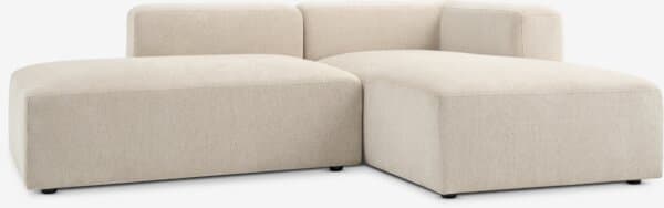 Modulsofa SKEJBY 2-seter sjese/åpen ende beige stoff