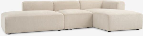 Modulsofa SKEJBY 3-seter sjese/åpen ende beige stoff