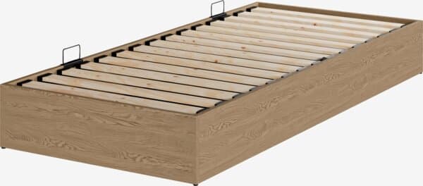 Seng med oppbevaring SEDEN 90x200 sidelift natur eik