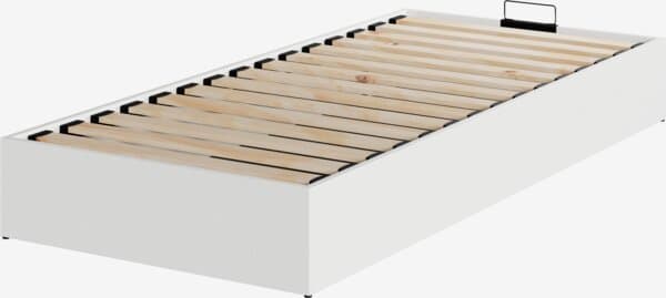 Seng med oppbevaring FOLDAGER 90x200 endelift hvit