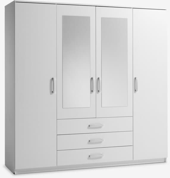 Skap VELLERUP 200x200 4 dører 3 skuffer hvit