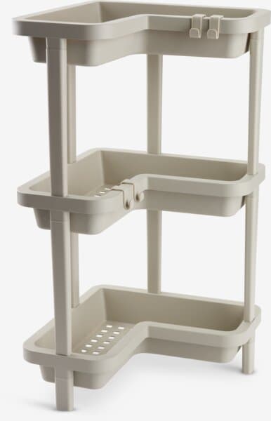 Hjørnereol KAREBY beige