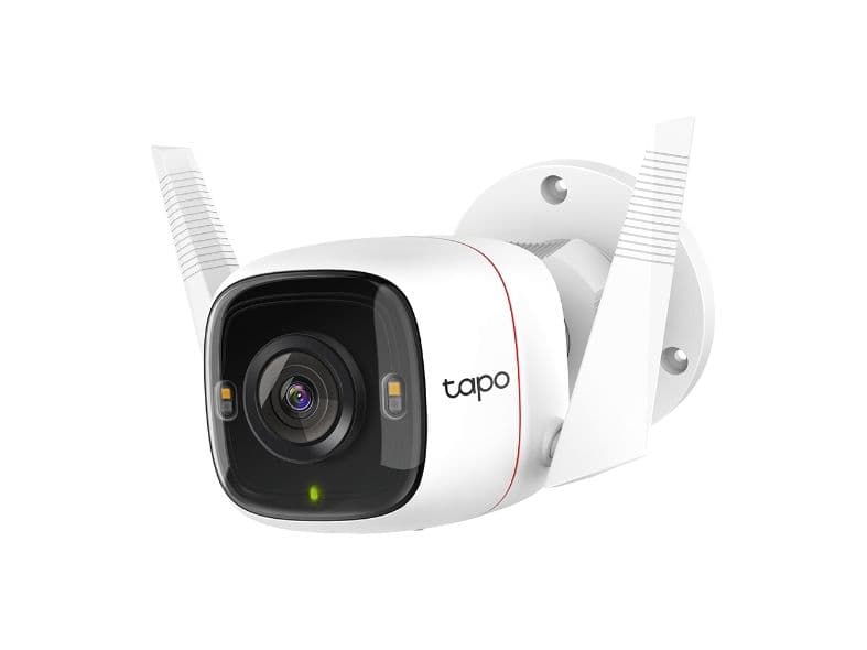 Tapo C320WS - Nettverksovervåkingskamera - Utendørs - Støvtett / Værbestandig - Farge (dag / natt) - 4 MP - 2160 x 1440 - 2160p - Fast brennvidde - Lyd - Trådløs - WiFi - GbE - H.264 - DC 9 V