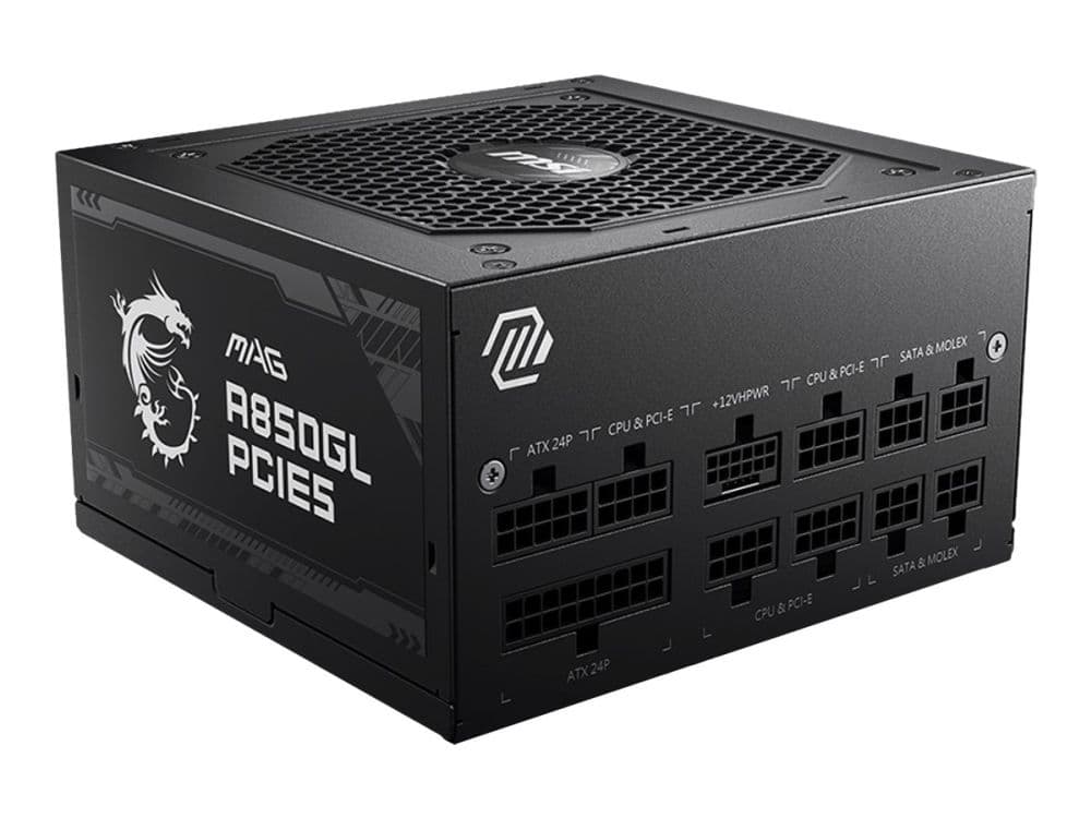 MSI MAG A850GL PCIE5 - Strømforsyning (intern) - ATX12V 3.0/ EPS12V - 80 PLUS Gold - AC 100-240 V - 850 watt - aktiv PFC