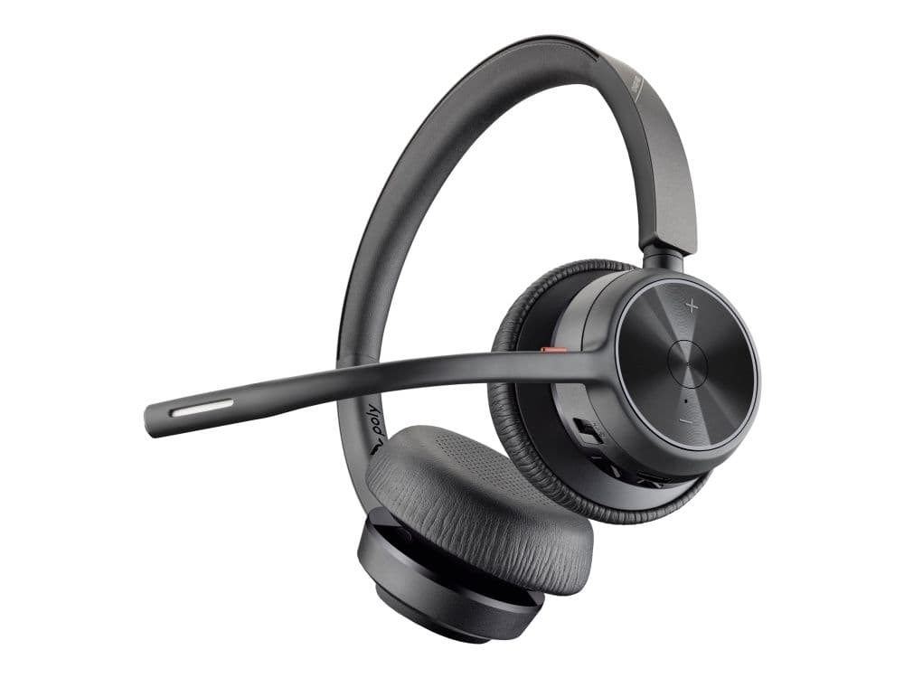 HP Poly Voyager 4320 - Voyager 4300 UC series - hodesett - on-ear - Bluetooth - trådløs, kablet - USB-A - svart - Certified for Microsoft Teams, Zoom Certified