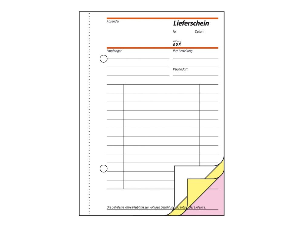 Sigel - Fraktliste - 40 ark - A6 (105 x 148 mm) - triplikat - karbonfri