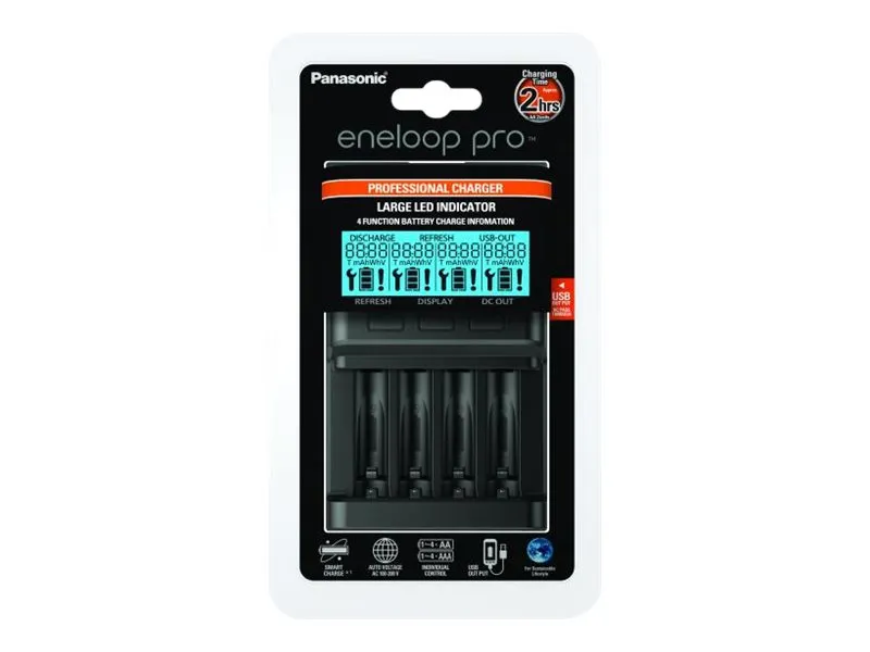 Panasonic eneloop BQ-CC65E - Batterilader - 4 x batterier lader - 1 A (USB)