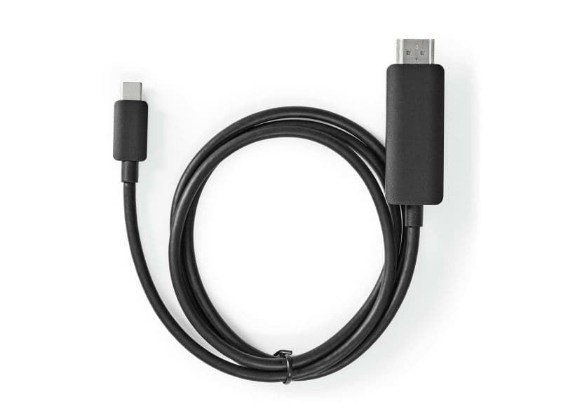 Nedis CCGB64655BK20, 2 m, USB Type-C, HDMI, Hankjønn, Hankjønn, Rett