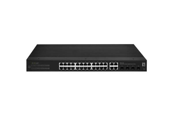 LevelOne IGS-2128, Håndtert, L2, Gigabit Ethernet (10/100/1000), Full tosidig, Rack-montering