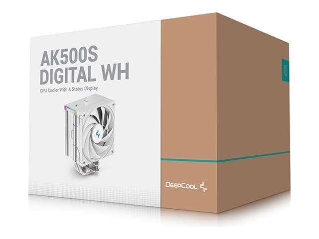 Deepcool AK500S DIGITAL WH - Prosessorkjøler - (for: LGA1700, LGA1200, LGA1151, LGA1150, LGA1155, AM4, AM5) - 120 mm - hvit