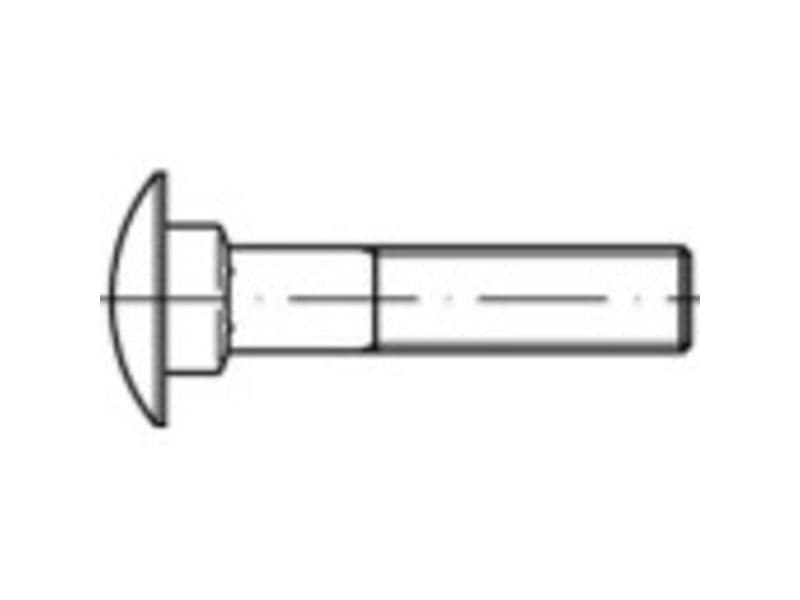 TOOLCRAFT TO-9985899 Runde, flade skruer M12 120 mm Firkant DIN 603 Rustfrit stål A4 50 stk