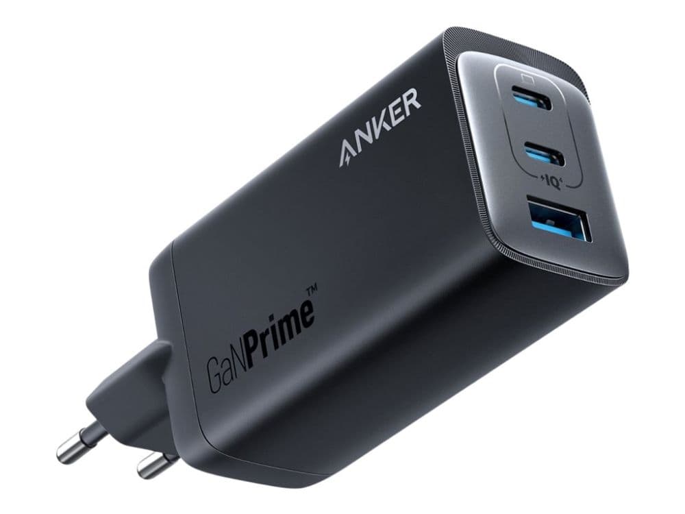 Anker GaNPrime 737 - Strømbank - 120 watt - Anker PowerIQ 4.0 - 3 utgangskontakter (2 x USB-C, USB) - svart