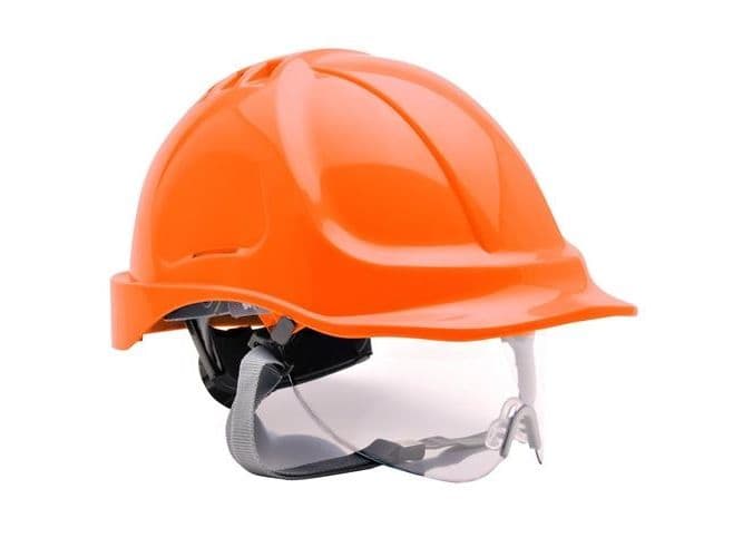 Sikkerhedshjelm PW55 m/visir orange
