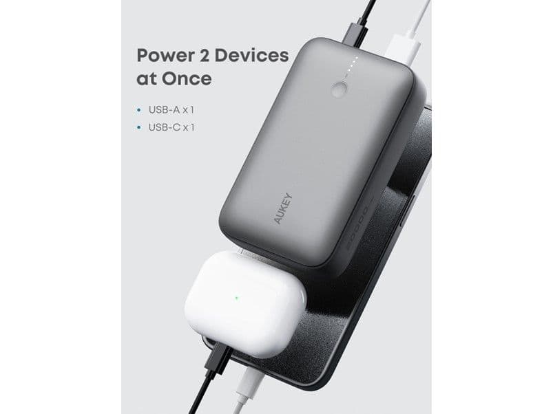 AUKEY PB-Y57, 20000 mAh, Lithium, Grå