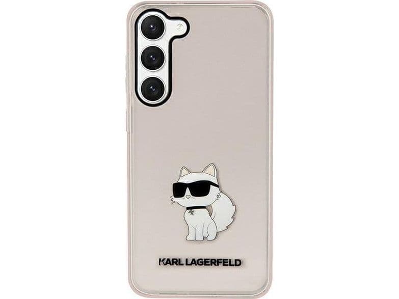 Samsung Galaxy S23 Karl Lagerfeld dėklas Ikonik Choupette (KLHCS23SHNCHTCP) rožinės spalvos