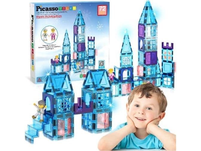 Picasso Tiles 72 pc Ice Winter Theme Magnetic Tiles set