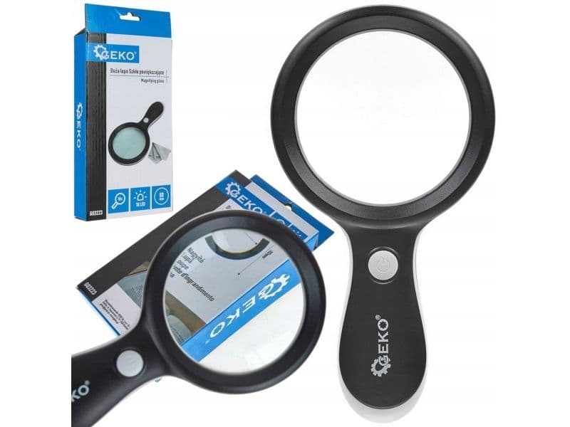 Lupe – forstørrelsesglass 88mm 10x 18LED (60)