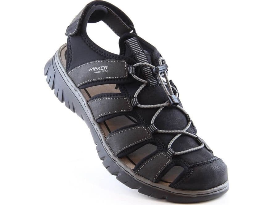 Rieker sandaler/komfortsko for menn med innebygd komfort 26770-00 42 svart