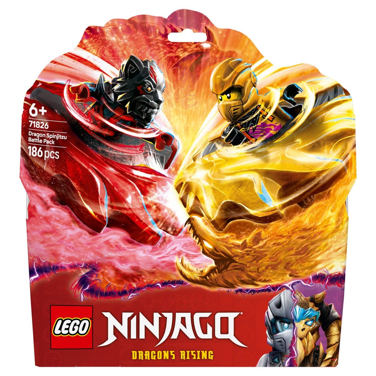 LEGO Ninjago stridspakke med Spinjitzu-dragespinnere 71826, 6 år