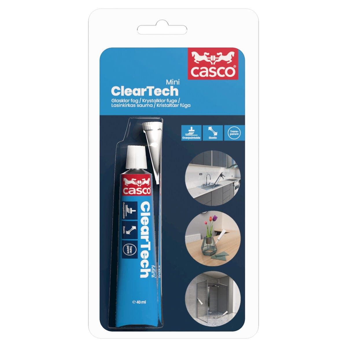 Casco MultiTech Mini svart fugemasse, utendørs, 40 ml