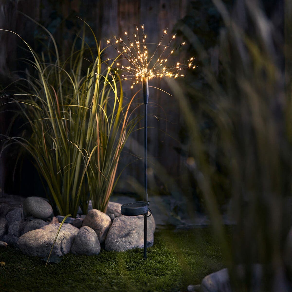 Solcellebelysning Fireworks med markspyd, 88 cm