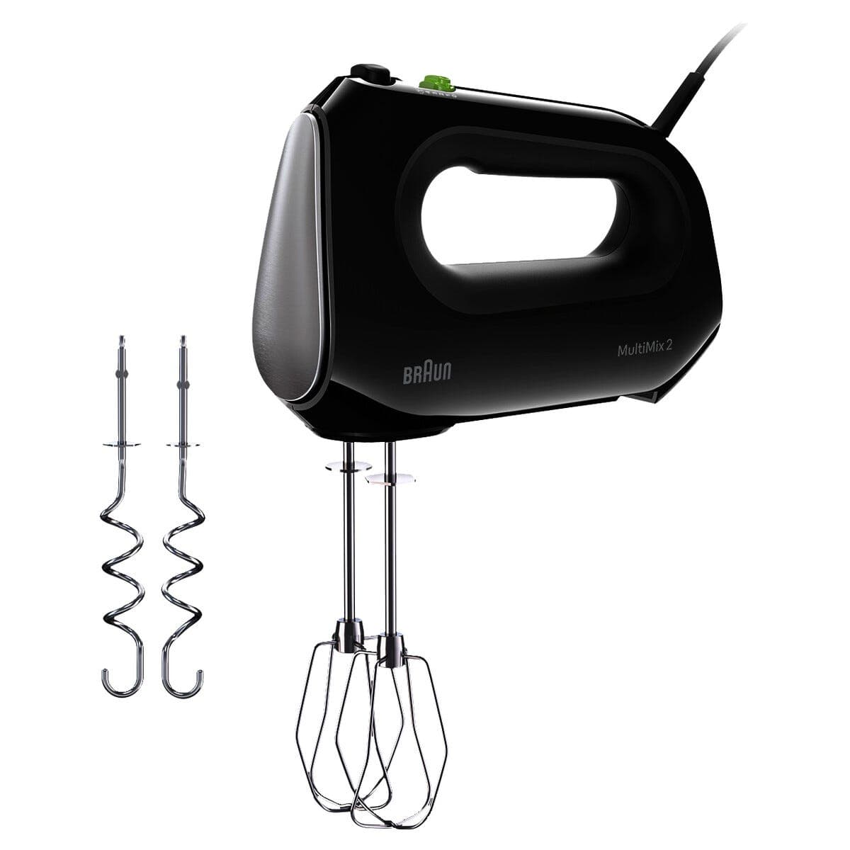 Braun MultiMix 2 håndmikser, visp og deigkrok, 2110, svart