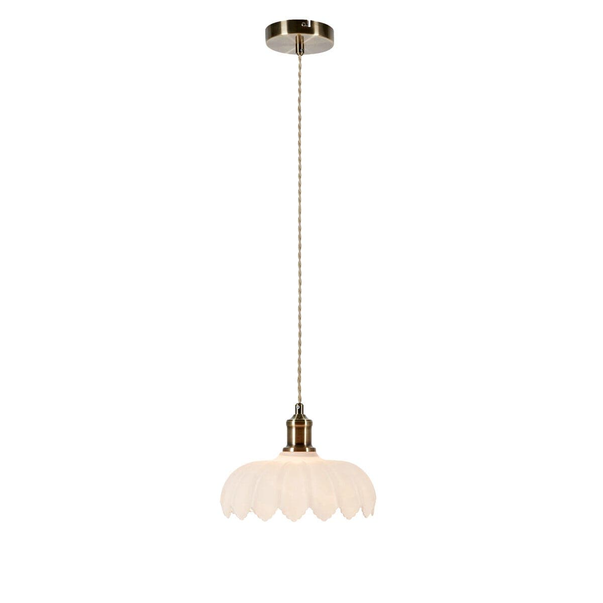 Markslöjd Kurage taklampe glass og antikk messing-look