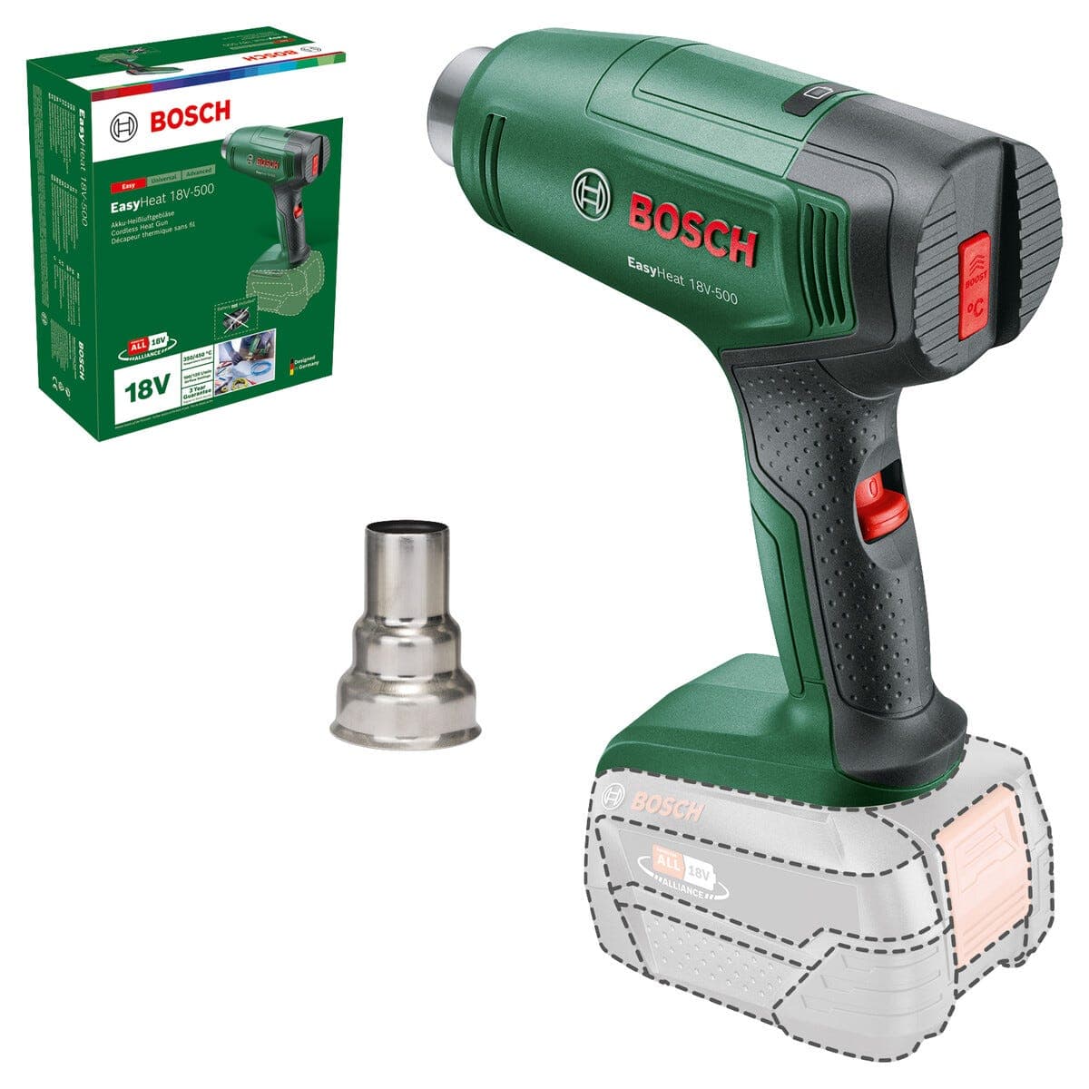Bosch EasyHeat 18V-500 varmepistol, batteridrevet
