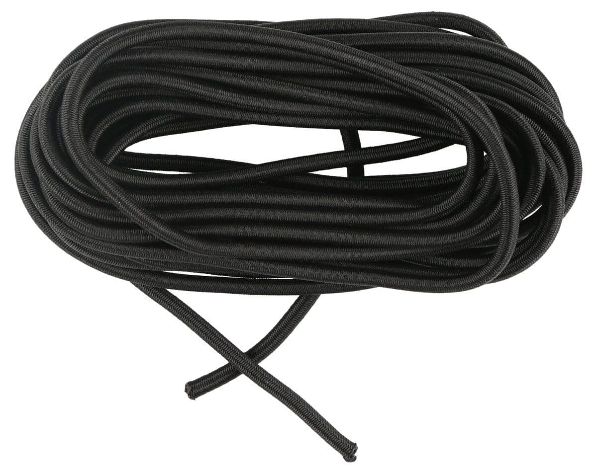 Elastisk gummistrikk, svart, 6 mm x 10 m