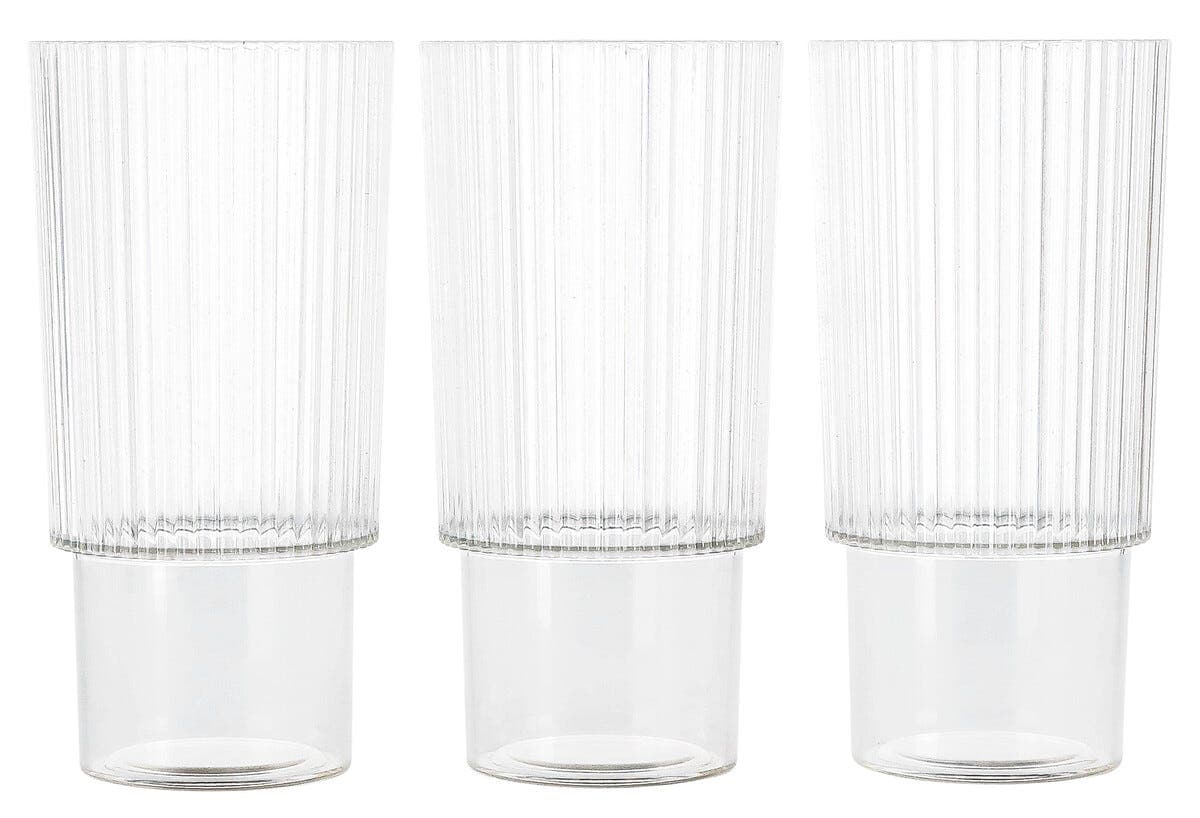 Drikkeglass i plast 35 cl, stabelbare, 3-pakning