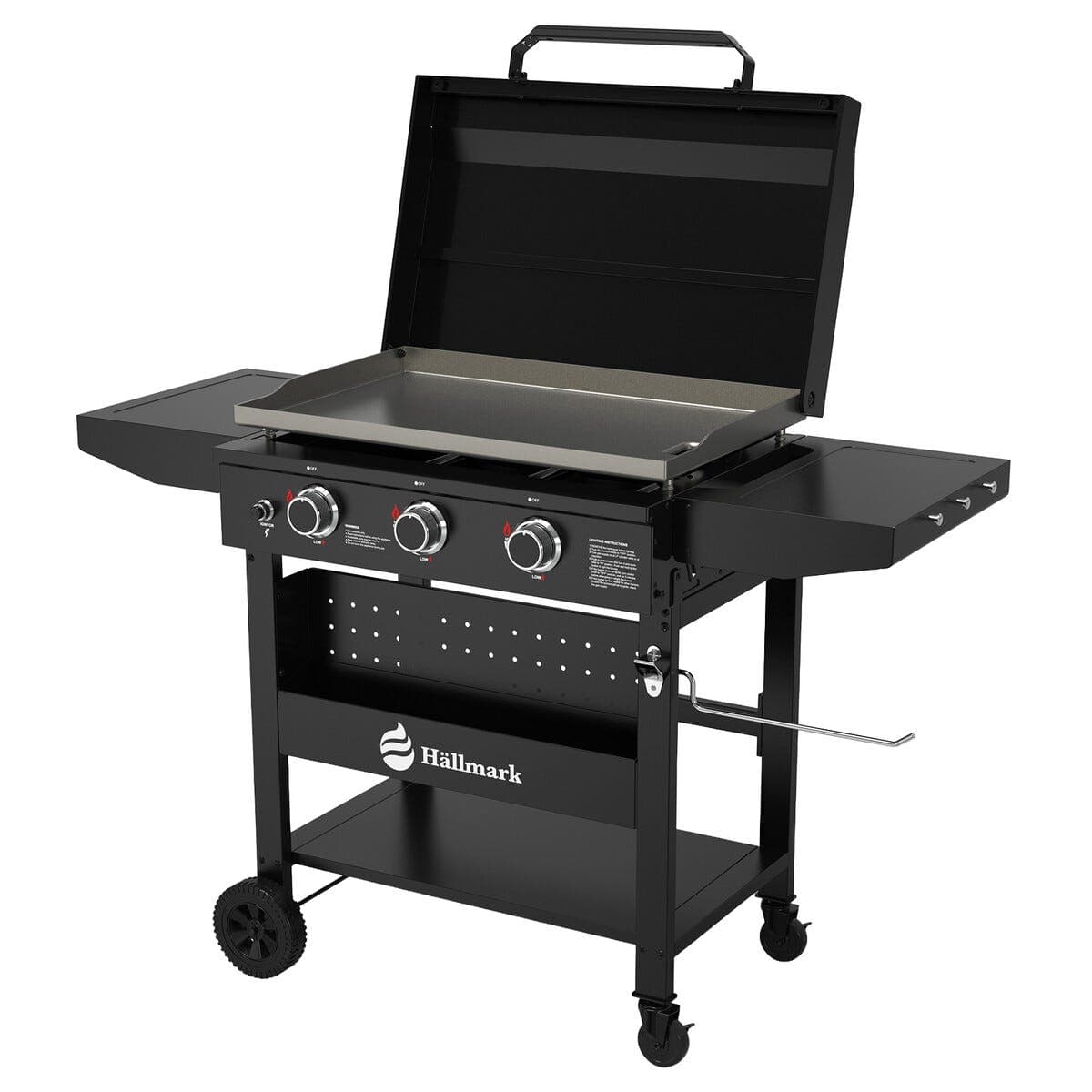 Hällmark stekehelle gass med 3 brennere, stål