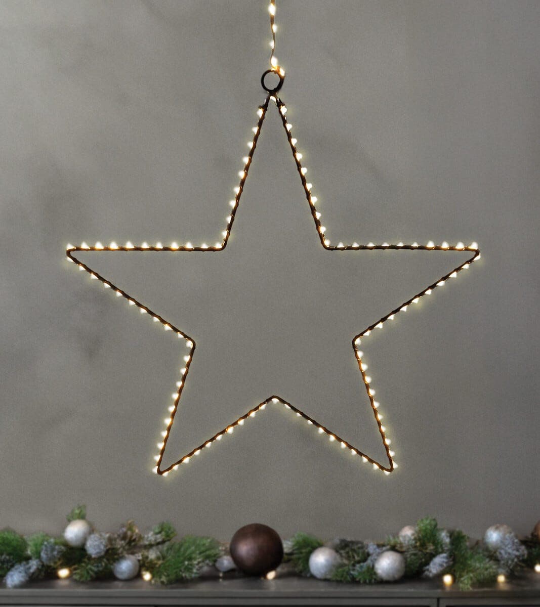 Adventsstjerne metall LED varmhvit 38 cm Northlight