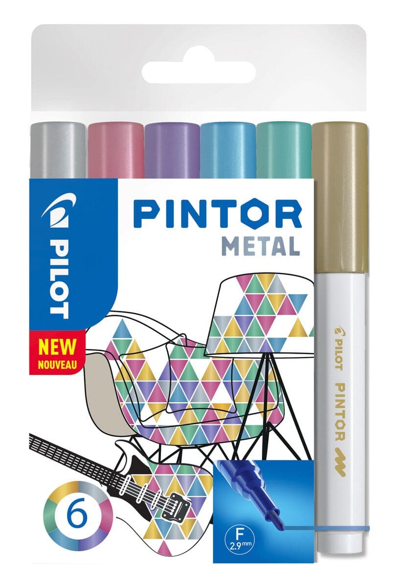 Pilot Pintor Metal merkepenn, 6-pakning