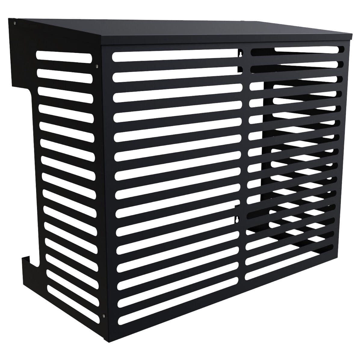 Varmepumpebeskytter svart utendørs, 100 x 80 x 50 cm