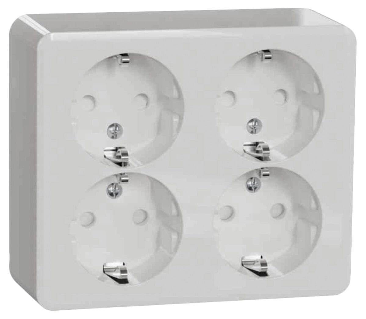 Schneider Exxact jordet stikkontakt 4-veis utenpåliggende