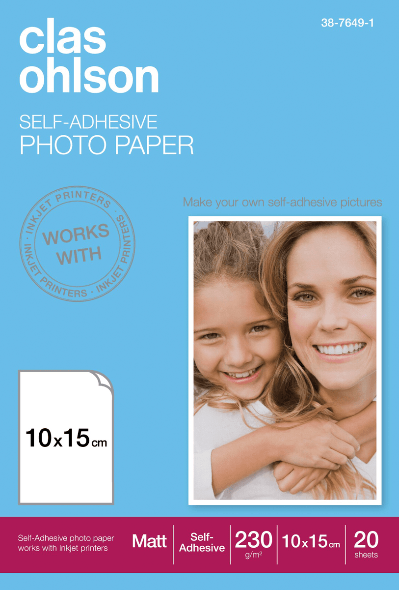 Clas Ohlson selvklebende fotopapir 