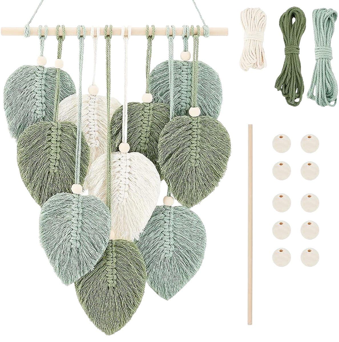 Hobbysett veggdekorasjon i makramé, grønn